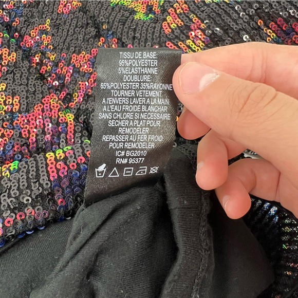 Sanctuary Multicolor Sequin Scoop Back Short Sleeve Top Size S Evening Event - Picture 4 of 6